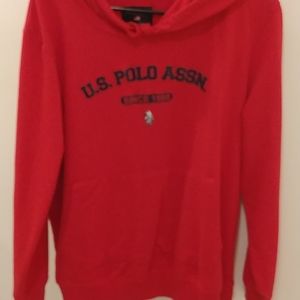 A red hoodie sweatshirt
